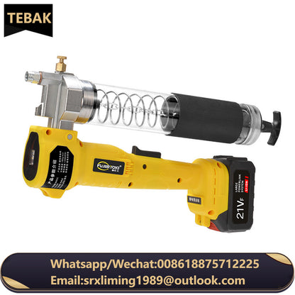 TEBAK Cordless Electric 21V Grease Lubrication Pump High Pressure Automatic Grease Gun Include Battery with Carrying Case