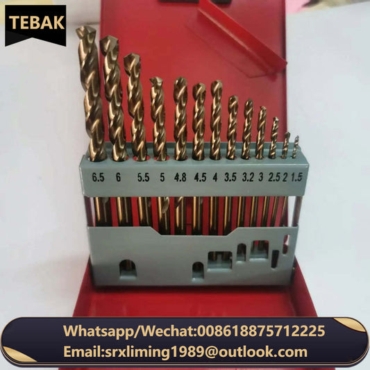13pcs Twist Drill Bit Set High Speed Steel Metric Straight Shank Hss Twist Drill Bit M35 Cobalt Twist Drill Bit for Iron Mental