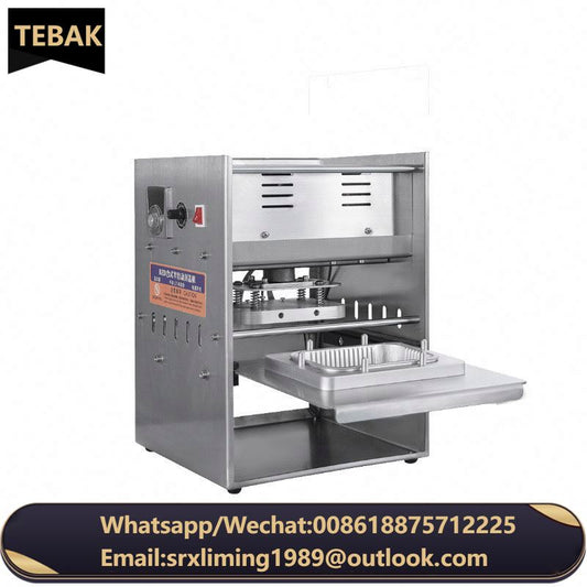 TEBAK Customized Packaging Design Electric Round Aluminum Foil Container Lid Box Trays Sealer Heat Sealing Machine for Sale