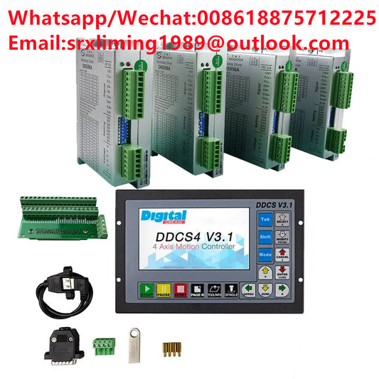 CNC Router 3/4-axis Kit Controller DDCSV3.1 + Stepper Motors Drives 2NS556A For Around 3NM NEMA23/34 motor