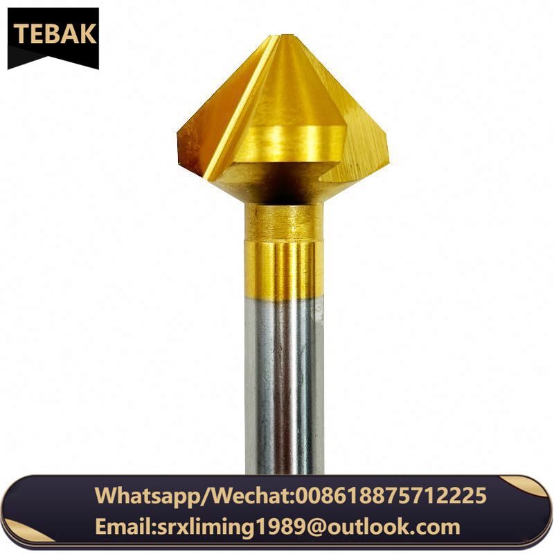 ANDUUK 90 Degree HSS TIN Coated 6.3mm Chamfer Cutter High-speed steel chamfering cutter