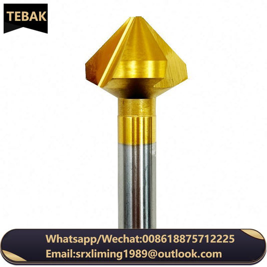 ANDUUK 90 Degree HSS TIN Coated 6.3mm Chamfer Cutter High-speed steel chamfering cutter