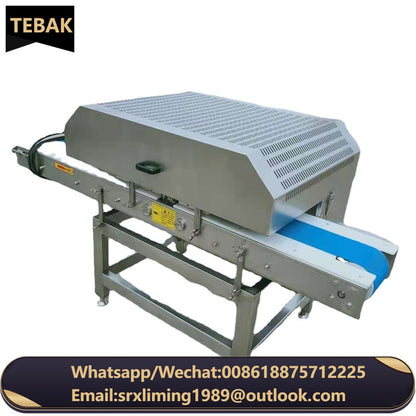 TEBAK Fresh Meat Conveyor Type Fresh Meat Slicer Food Chicken Breast Slicing Machine