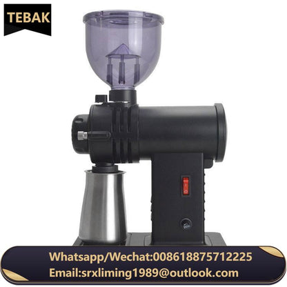 225G Hopper Electric Coffee Grinder 78mm Ghost Tooth Burr Grain Mill Commercial Coffee Powder Grinding Milling Machine