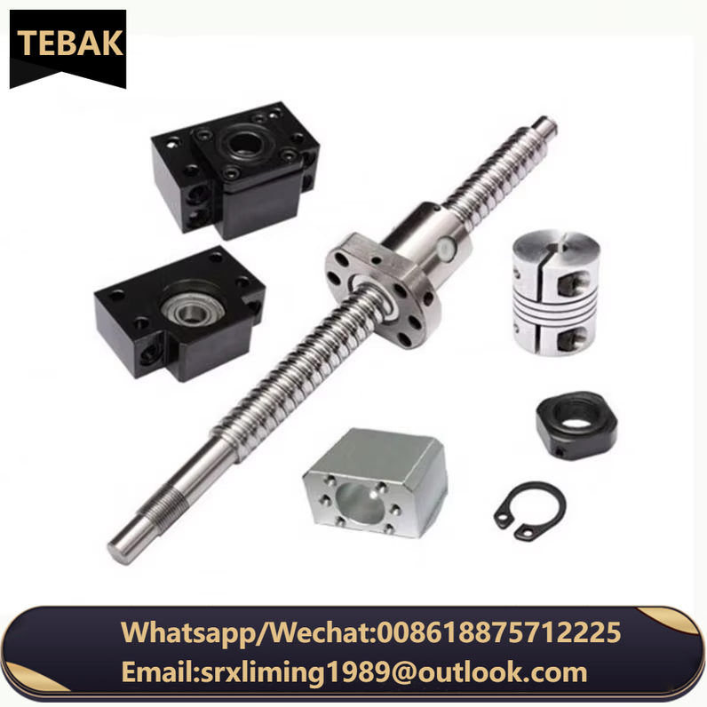 TEBAK D-04 SFU1605 Full Set 32mm Ball Screw CNC Machine Parts Rotating Nut Ballscrews Supports Bearing Blocks BK25 BF25