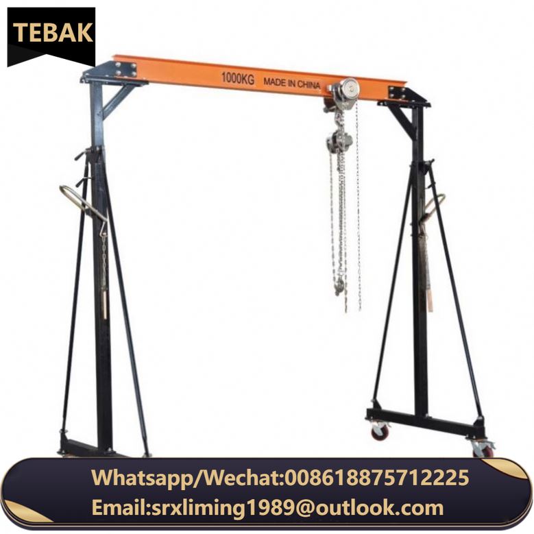 TEBAK Portable Single Girder Gantry Crane 0.5Ton 1ton 2ton Steel Movable Lifting Workshop Adjustable Height Gantry Cranes 1 Ton