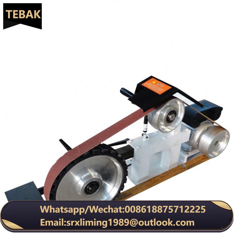TEBAK Automatic Metal Sanding Belt Machine Multifunctional Belt Grinder Machine for Deburring and Polishing Metal Knife Parts