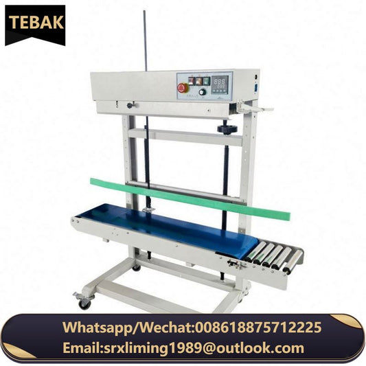 TEBAK SY1120 Vertical Food Rice Bags Band Sealer 50KG Heavy Weight Continuous Band Sealer Paper Plastic Bag Heat Sealing Machine