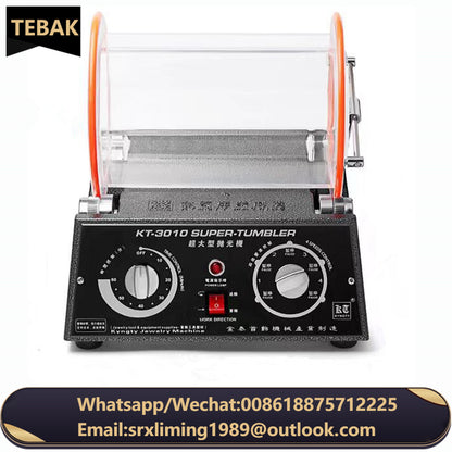 TEBAK Gold Silver Drum Jewelry Polishing Machine Rotary Tumbler Jewelry Polishing Machine Rotary Tumbler Gem Grinding Machine