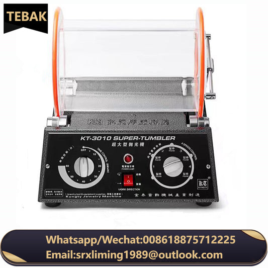 TEBAK Gold Silver Drum Jewelry Polishing Machine Rotary Tumbler Jewelry Polishing Machine Rotary Tumbler Gem Grinding Machine