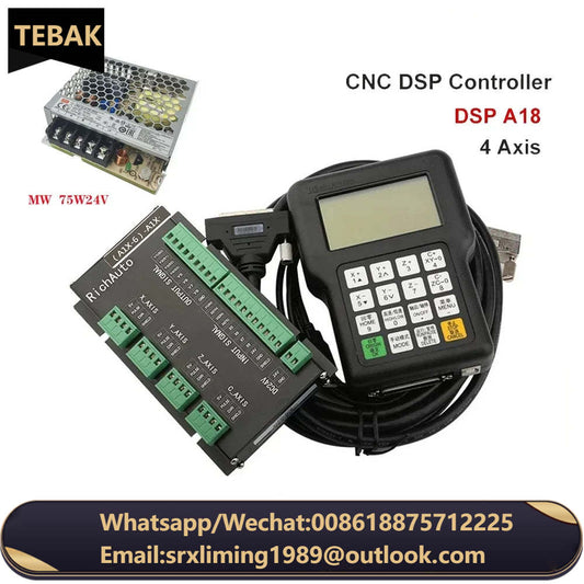 CNC RichAuto DSP A18E 4-Axis CNC Controller A18s A18e USB Linkage Motion Control System Manual For CNC Router