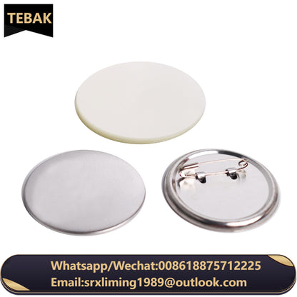 100sets 75/58/44/mm Button Raw Material Factory Round Shape Frosted Bottom Safety Pin Badge Blank  Badge Paper Clip Consumables
