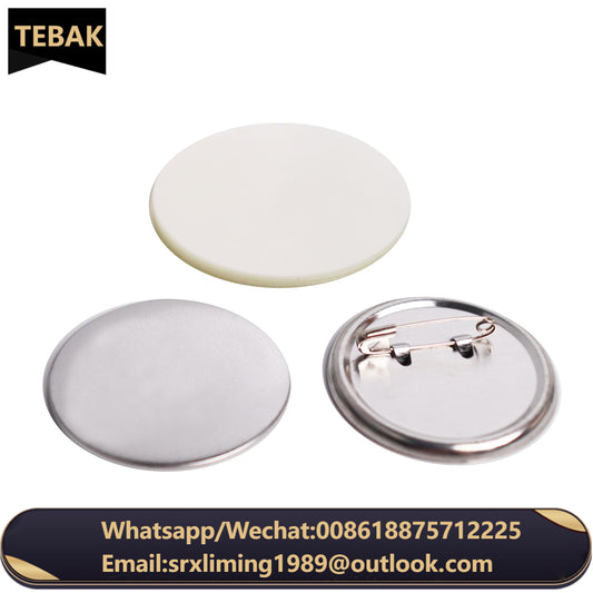 100sets 75/58/44/mm Button Raw Material Factory Round Shape Frosted Bottom Safety Pin Badge Blank  Badge Paper Clip Consumables