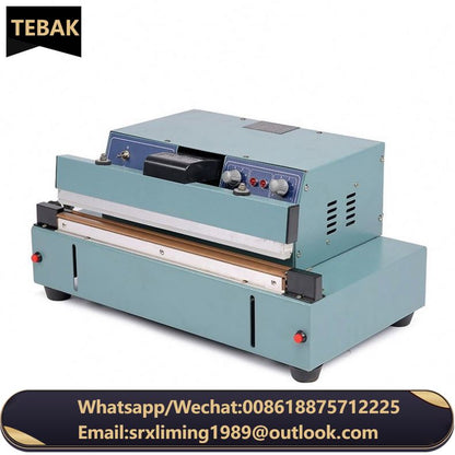 TEBAK Semi Auto Heat Pedal Aluminum Food Chemical Materials Plastic Bag Foot Impulse Cutter Sealer Sealing Machine