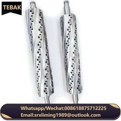TEBAK Multi Specification Woodworking Tools Spiral Screw Cutter Head Helical Planer Heavy Cutting Shaft