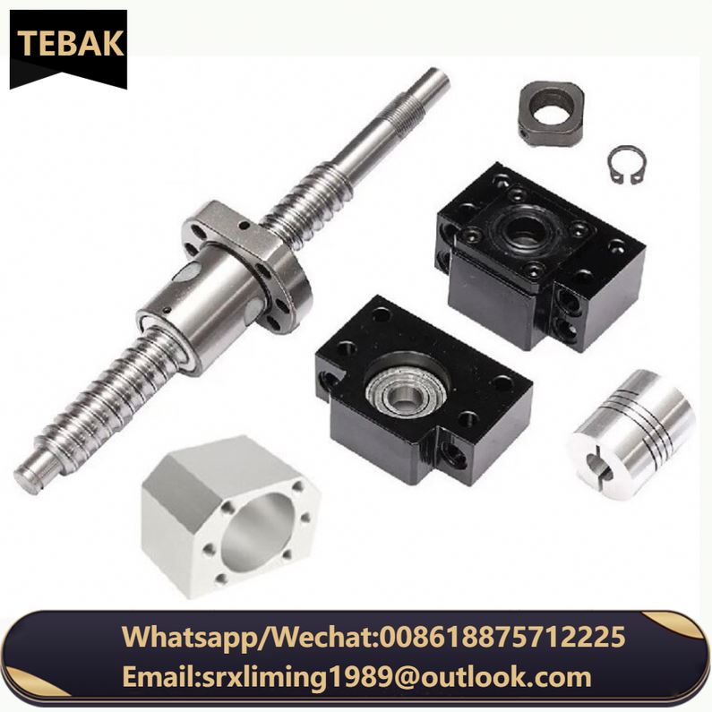 TEBAK  Ball Screw CNC Machine Parts Rotating Nut Ballscrews Supports Bearing Blocks D-04 SFU1204 SFU1605 Full Set Cnc Machine