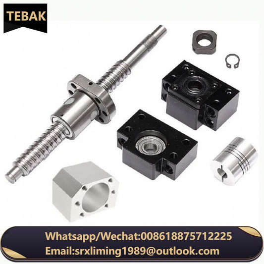TEBAK  Ball Screw CNC Machine Parts Rotating Nut Ballscrews Supports Bearing Blocks D-04 SFU1204 SFU1605 Full Set Cnc Machine