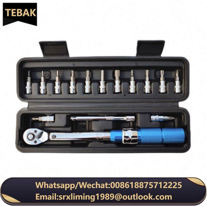 Tebak Cheap  Bicycle Torque Wrench Preset Adjustable Torque 1/4 2-24NM Ratchet Wrench Set Bicycle Repair Tool