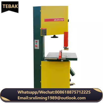 TEBAK Woodworking Vertical Wood Band Saw MJ345B Cutting Equipment Saw Mill Machine Sawmills Band Bandsaw for Furniture Cutting