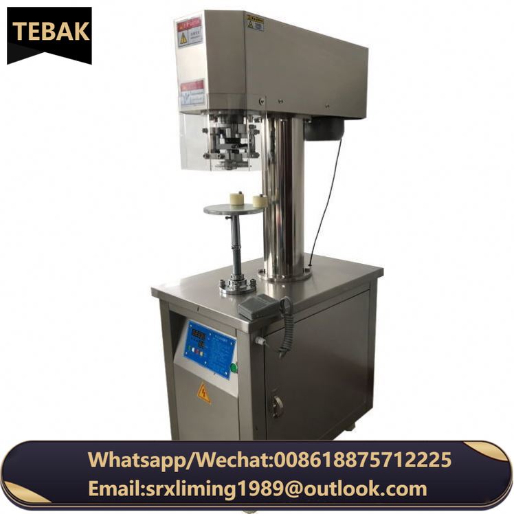 TEBAK Glass Jar Vacuum Sealer Machine Mini Cup Sealer Vertical Electric Aluminum Beer Soda Stainless Steel Can Capping Machine