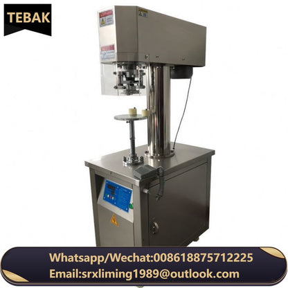 TEBAK Glass Jar Vacuum Sealer Machine Mini Cup Sealer Vertical Electric Aluminum Beer Soda Stainless Steel Can Capping Machine