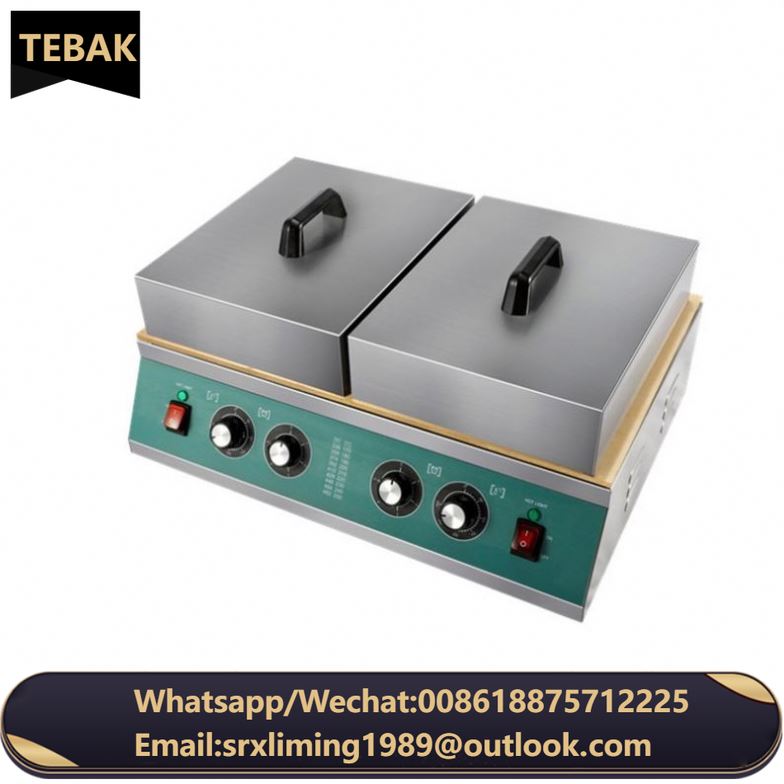 Stainless Steel Souffle Grill Maker Commercial Double Groups Souffle Machine Digital Souffle Pancake Maker for Snack Bar