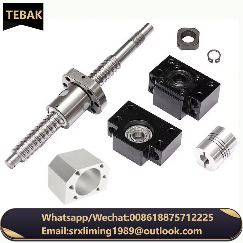 TEBAK  Cheap Ball Screw CNC Machine Parts Rotating Nut Ballscrews Supports Bearing Blocks D-04 SFU1204 Full Set Cnc Machine