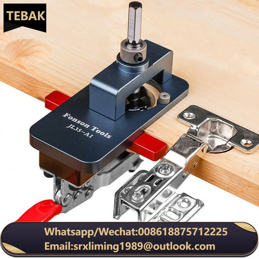 W-134 Adjustable Hinge Boring Jig Concealed Hinge Drilling Guide Jig  Aluminum Alloy Hinge Hole Opener Template Puncher Locator
