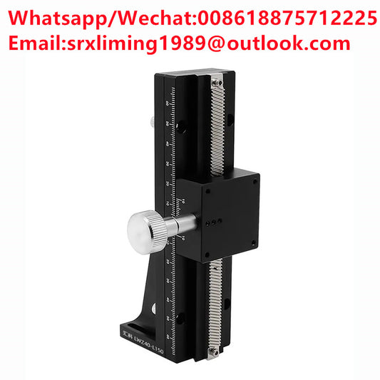 LWZ60 L=100-500mm Z Axis Dovetail Groove Linear Long Stroke Fine-Tuning Sliding Table Manual Displacement Trimming Platform