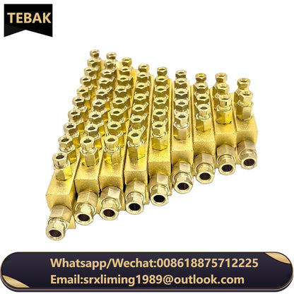Type Aluminum 2-12Way Lube Oil Dispenser Piston Distributor Value Manifold Block Metering Divide Lubrication Modular Injector