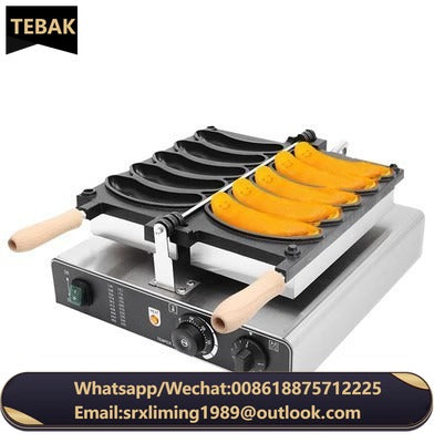 Waffle Maker Machine Custom Fashion Design Lpg Ng Gas Electric Long Waffle Maker Banana Shape Stick Commercial Waffle Maker