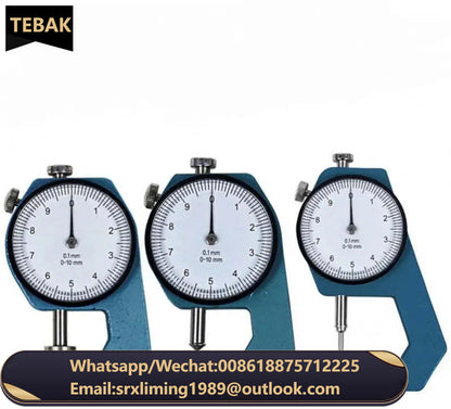 TEBAK 0-10mm Leather Glass Thickness Gauge with Sturdy Steel Measuring Faces