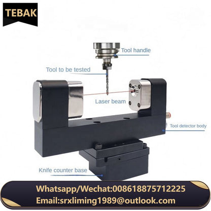 TEBAK CNC System Laser Setter Tool Length Setter Ear Compensation Non-touch Setting Probe for Machining Centers