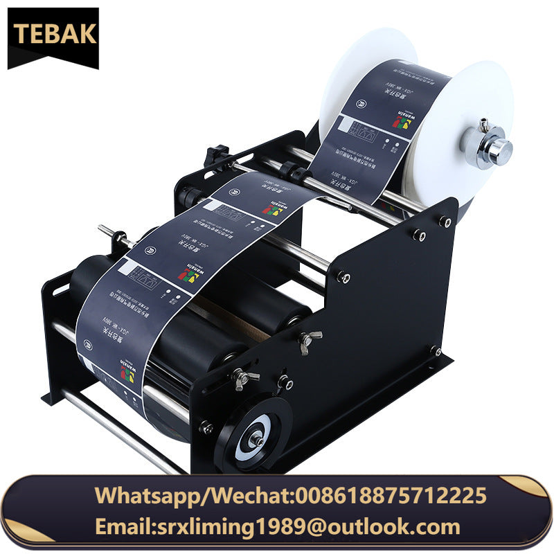 LT-20 Power-Free Small Manual Hand Labeling Machine for Round Plastic Metal and Glass Bottle Labeling, Sticker Labeling Machine