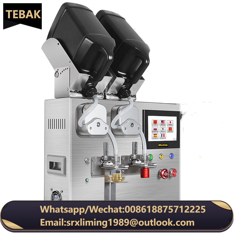 TEBAK Single Double Head Automatic Cosmetics Lip Gloss Perfume Essential Oil Liquid Nail UV Gel Nail Polish Filling Machine