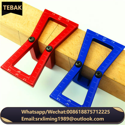 TEBAK W-33 Guide Scale Template Durable Wood Working Joints OEM Tools 1:5-1:6 1:7-1:8 Aluminum Alloy Dovetail Marker Jig