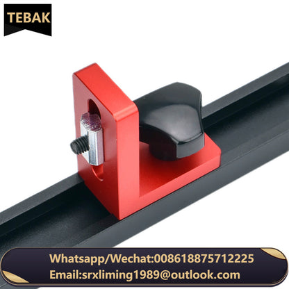 TEBAK W-104Fence Connector Carpenter DIY Workbench Tools Woodworking T-track Stop Slot Limiter Aluminium Miter Track Miter Gauge