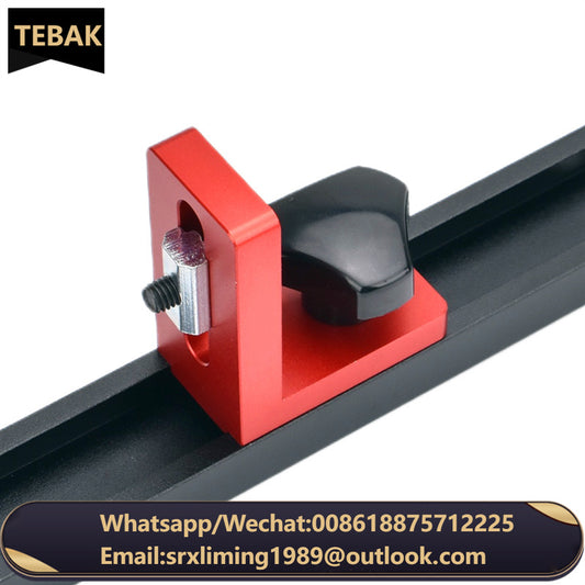TEBAK W-104Fence Connector Carpenter DIY Workbench Tools Woodworking T-track Stop Slot Limiter Aluminium Miter Track Miter Gauge