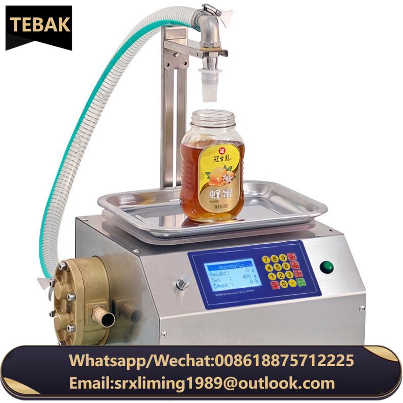 TEBAK 500 mL Honey Liquid Milk Filling Machine Spray Bottle  Edible Oil Sesame Paste Bench Type Small Automatic Filling Machine
