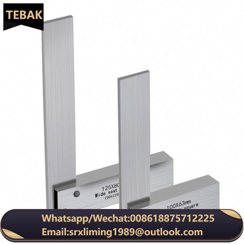 TEBAK Square Steel Machinist Ruler Precision Square Right Angle Measurement Woodworking Tool