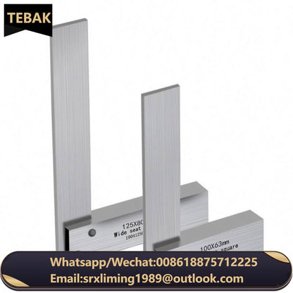 TEBAK Square Steel Machinist Ruler Precision Square Right Angle Measurement Woodworking Tool