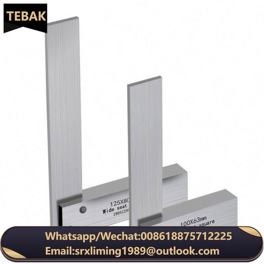 TEBAK Square Steel Machinist Ruler Precision Square Right Angle Measurement Woodworking Tool