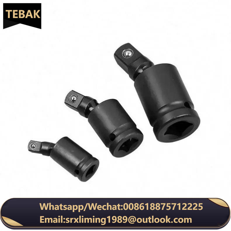 TEBAK 1/2 3/8 1/4 Inch Impact Socket Adapter 360 Degree Swivel Knuckle Cardan Joint Air Impact Wobble for Pneumatic Wrench