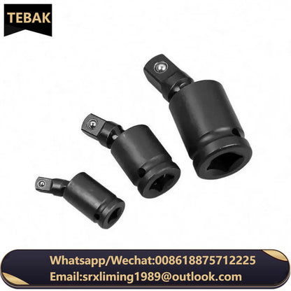 TEBAK 1/2 3/8 1/4 Inch Impact Socket Adapter 360 Degree Swivel Knuckle Cardan Joint Air Impact Wobble for Pneumatic Wrench