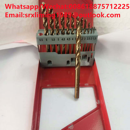 TEBAK 13Pcs1.5-6.5mm HSS Fully Ground Titanium Coating Wood Brad Point Drill Bit for Wood Precision Drilling