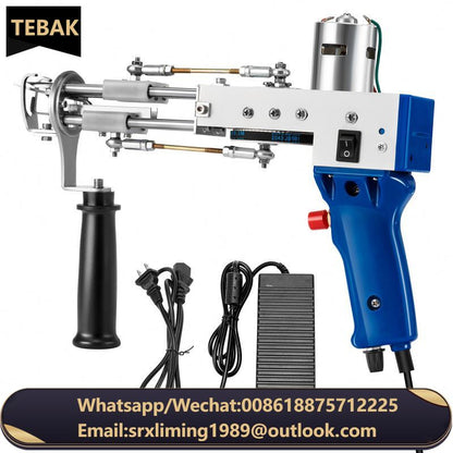 TEBAK 2 in 1 Cut Pile and Loop Pile Rug Tufting Gun Weaving Machine Carpet Hand Tissues Tufting Gun and Trimmer for Diy
