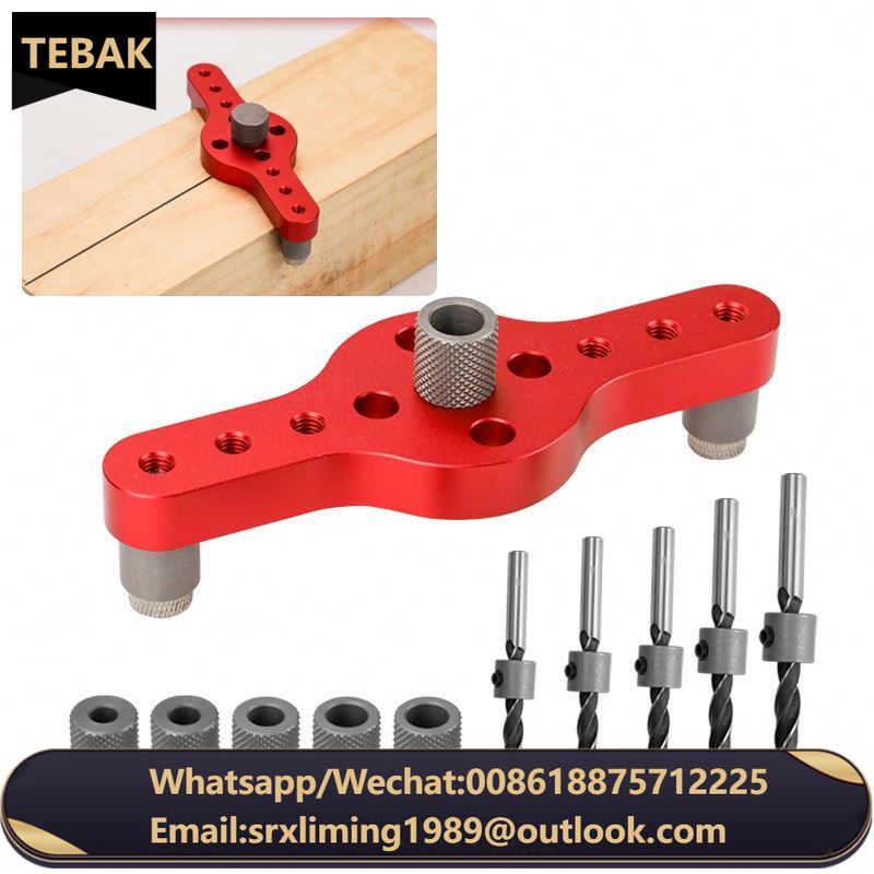 TEBAK W-141 Drill Guide Kit Hole Puncher Vertical Pocket Hole Jig Woodworking Drilling Locator Wood Dowelling Self Centering