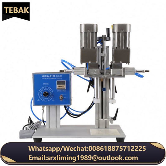 TEBAK Table Top Semi-automatic Twist Off Honey Sealer Screw Plastic Closer Pneumatic Sealing Bottle Capper Machine