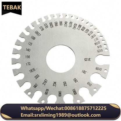 0-36 Round Wire Gauge Weld Diameter Gauge Welding Inspection Stainless Steel Material