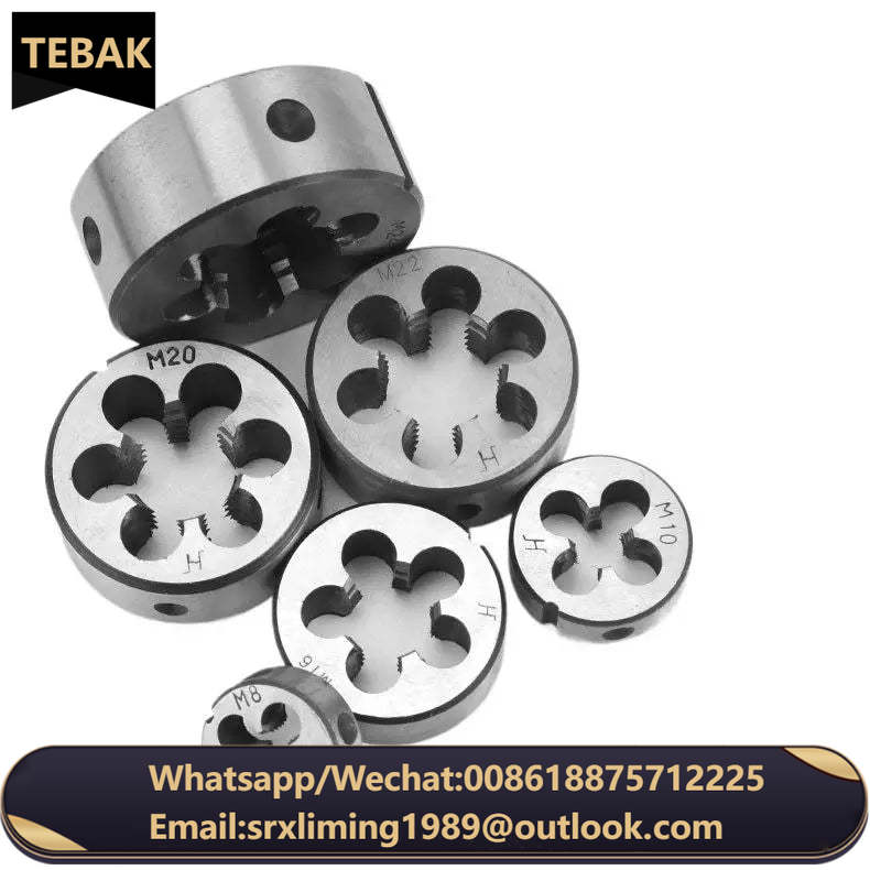 TEBAK HSS-E Metric in Stock DIN223 M2.5-M36 Various Sizes Threading Rolling Round Dies Circular Thread Dies for Thread Cutting